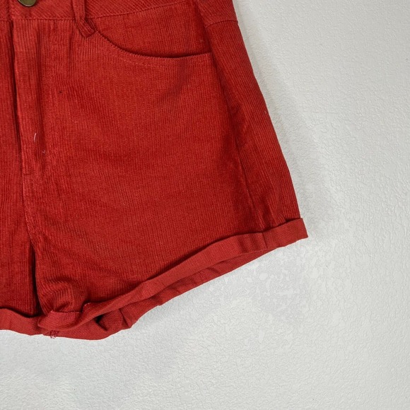Superdown Dasha Shorts Rust High Rise Corduroy Cuffed Casual WomenSmall S - Picture 4 of 15